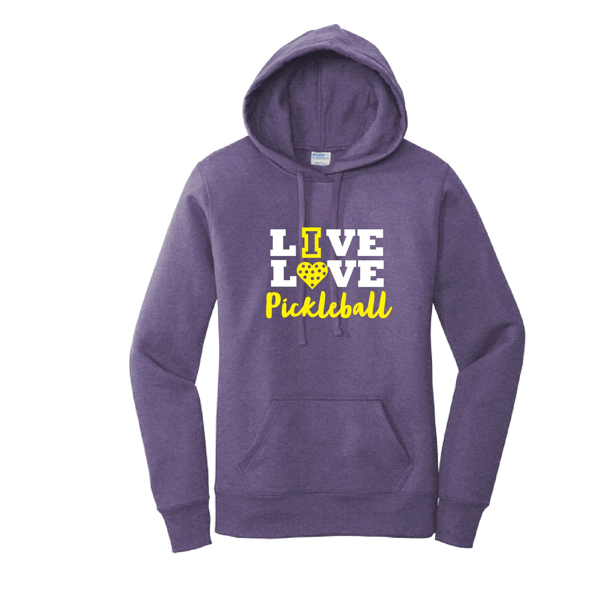 Live Love Pickleball | Women’s Fitted Hoodie Pickleball Sweatshirt | 50% Cotton 50% Poly Fleece