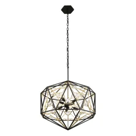 Marcia 353P08MBFG 8-Light Pendant Light - Matte Black/French Gold