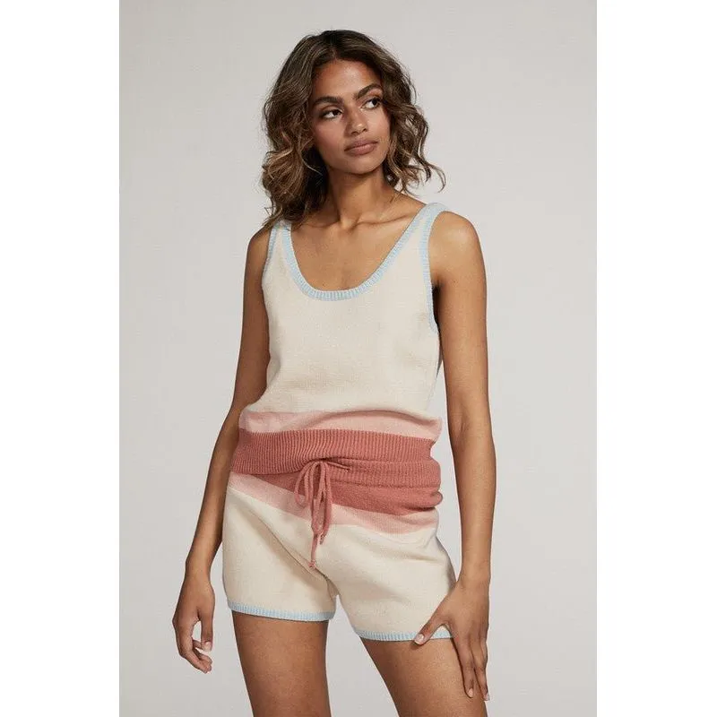 Marcy Knit Color Block Set - Tank Top