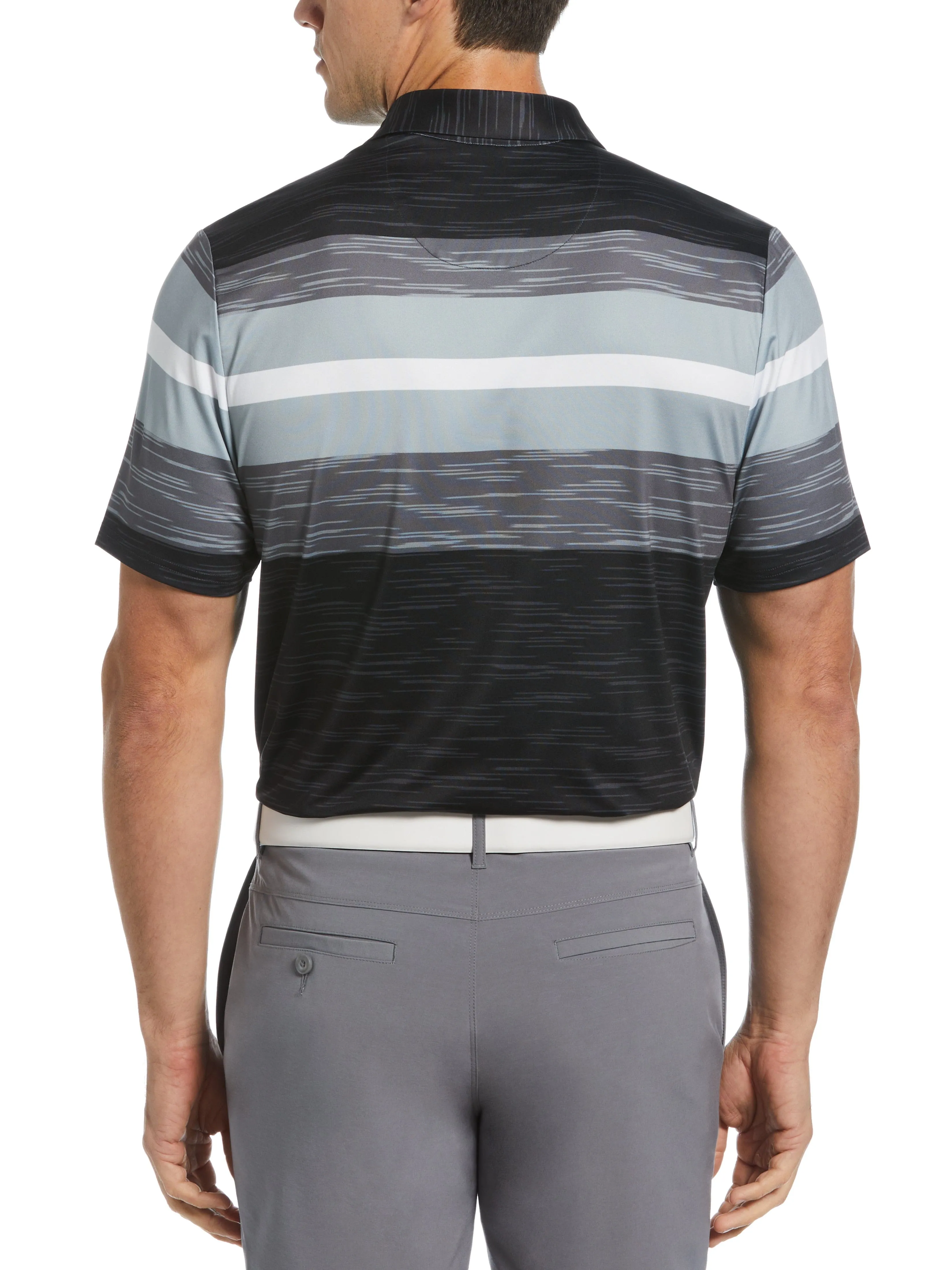 Men's Color Block Engineered Marl Stripe Polo