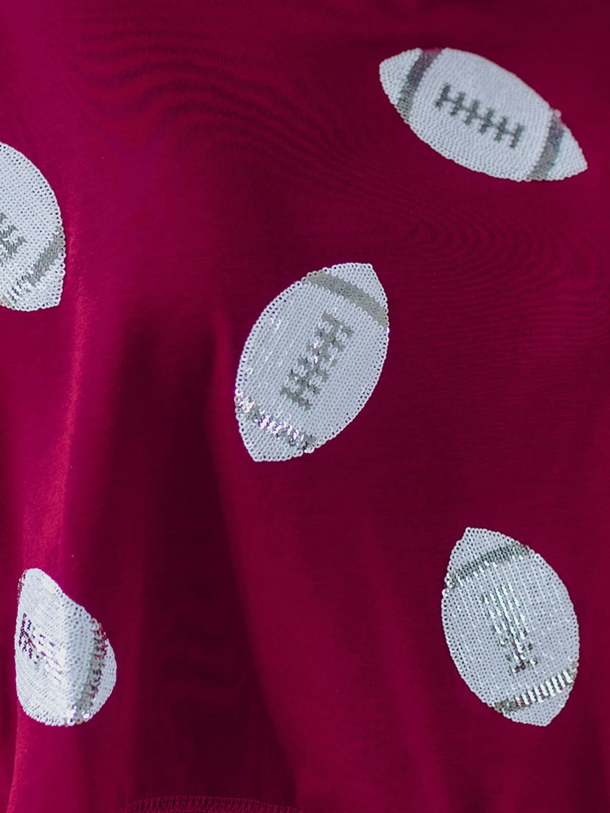 Millie Sweatshirt | Footballs Maroon   White