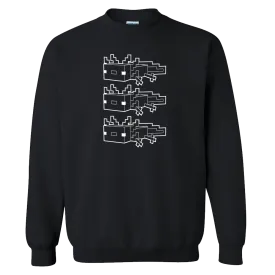 Minecraft Axolotl Outline Crewneck Sweatshirt