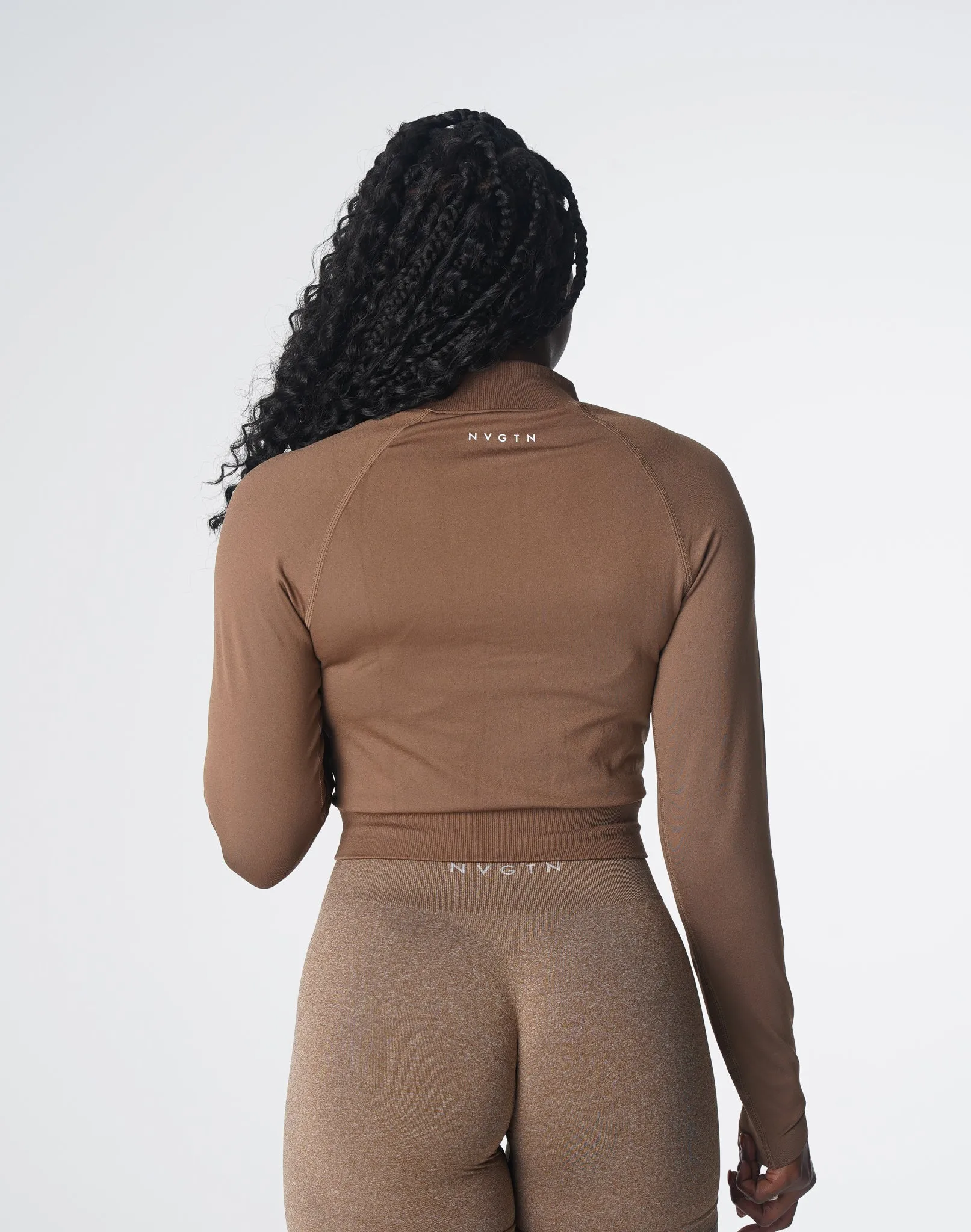 Mocha Divine Seamless Zip Up