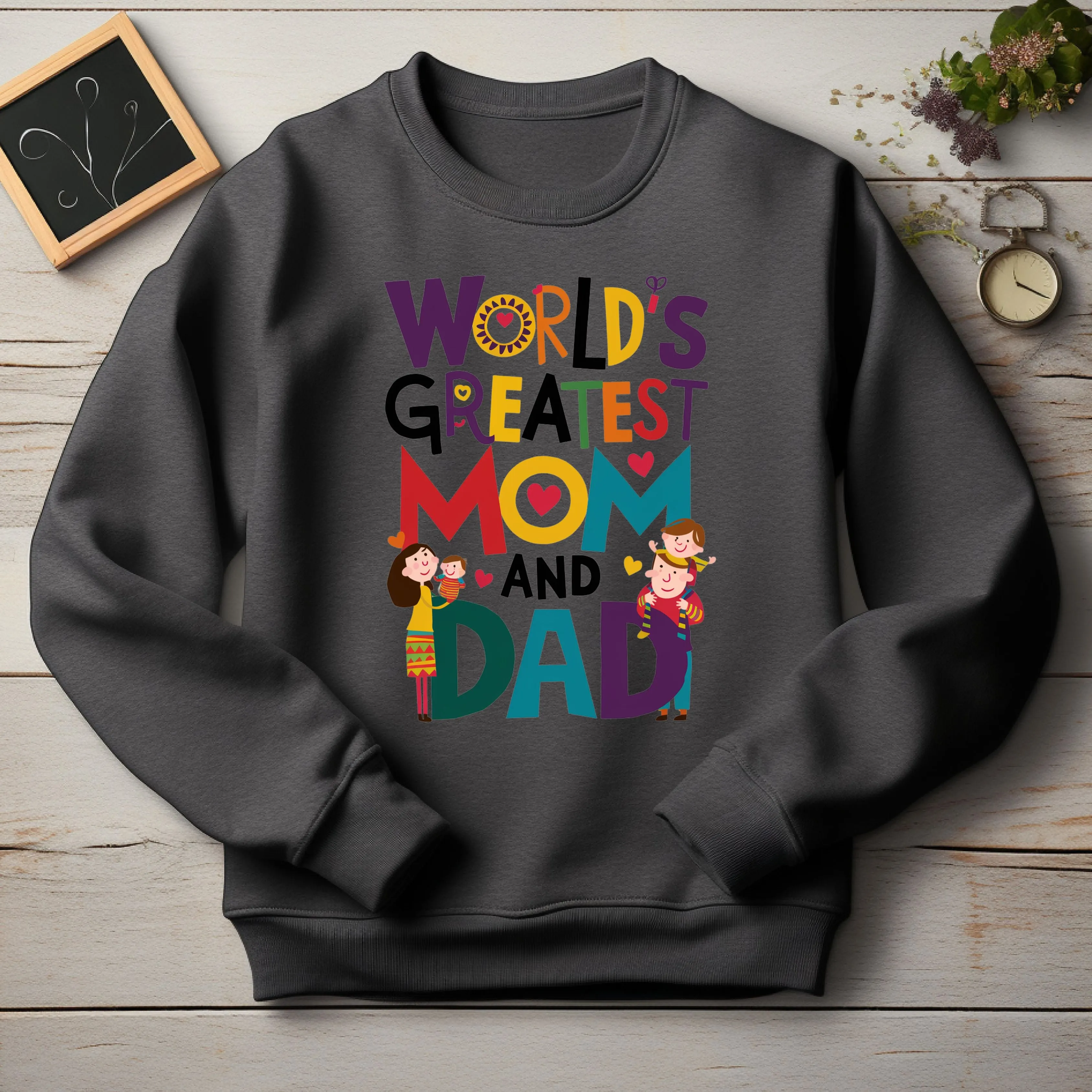 Mom and Dad Sweatshirt | Greatest People in the World