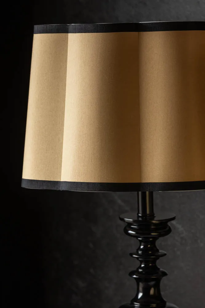 Parchment & Black Scalloped Lampshade