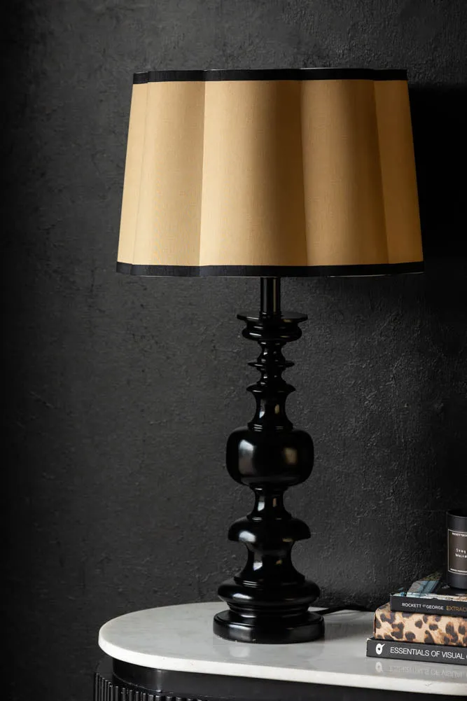 Parchment & Black Scalloped Lampshade