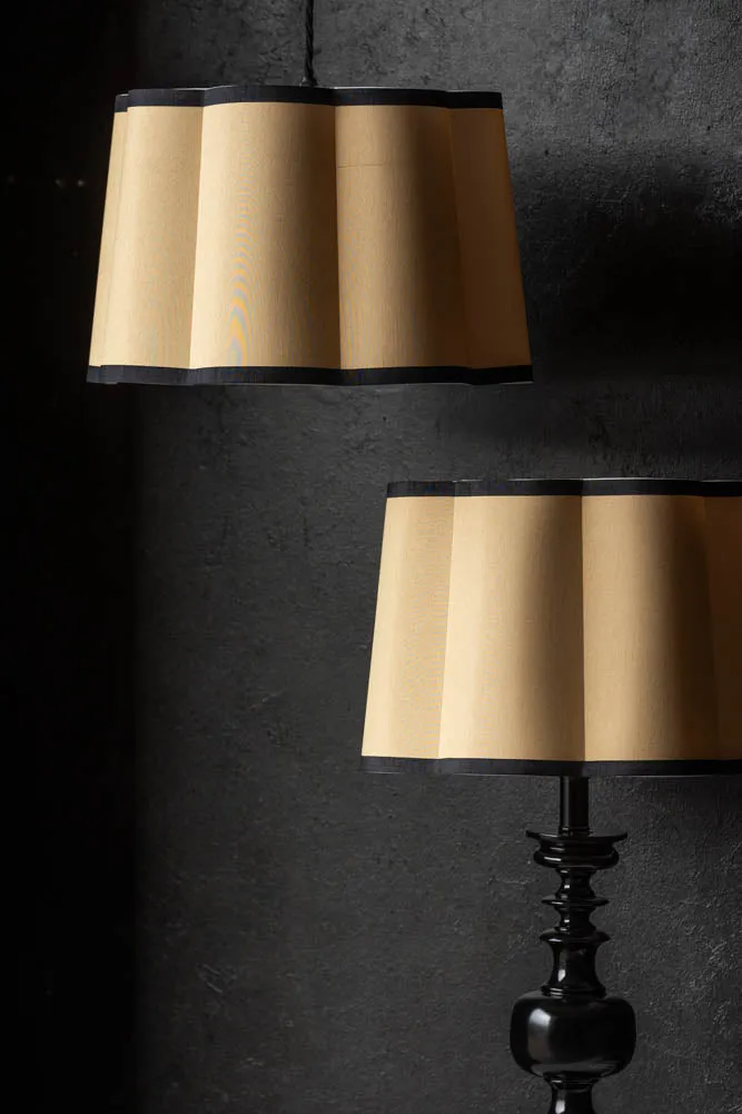 Parchment & Black Scalloped Lampshade