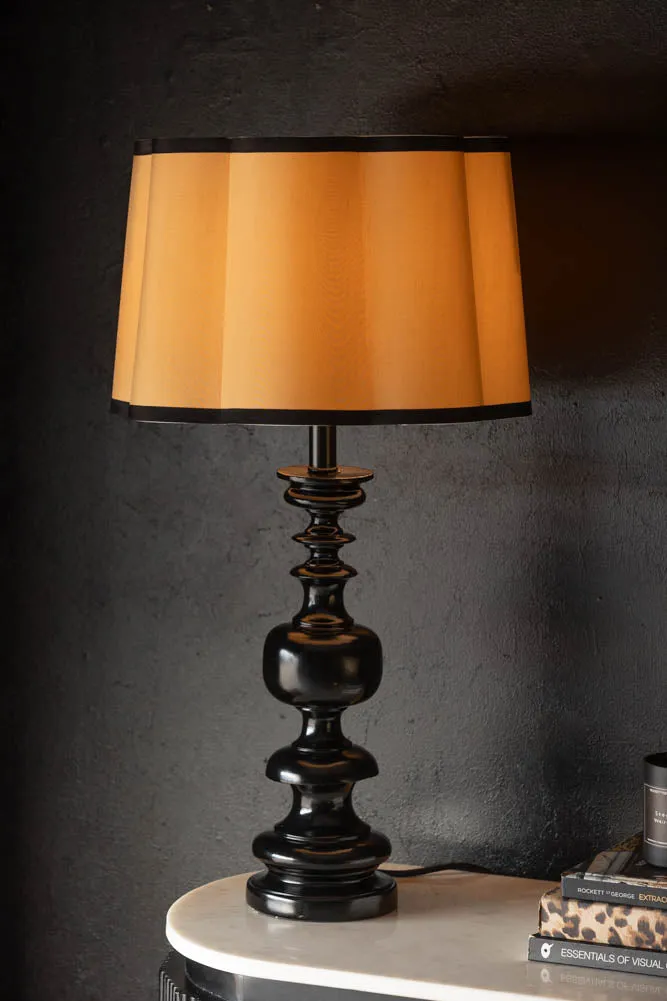 Parchment & Black Scalloped Lampshade