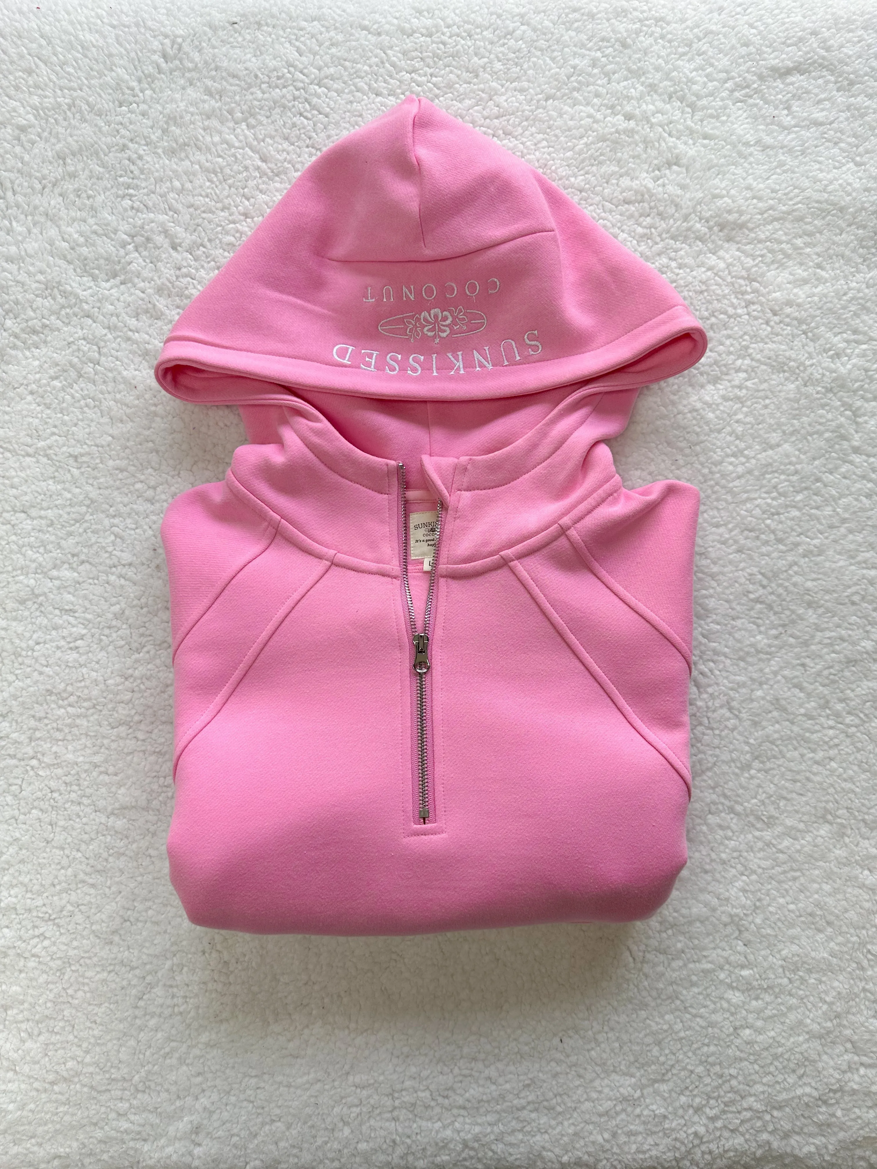 Pilates Detailed Waist Length Quarter Zip Hoodie