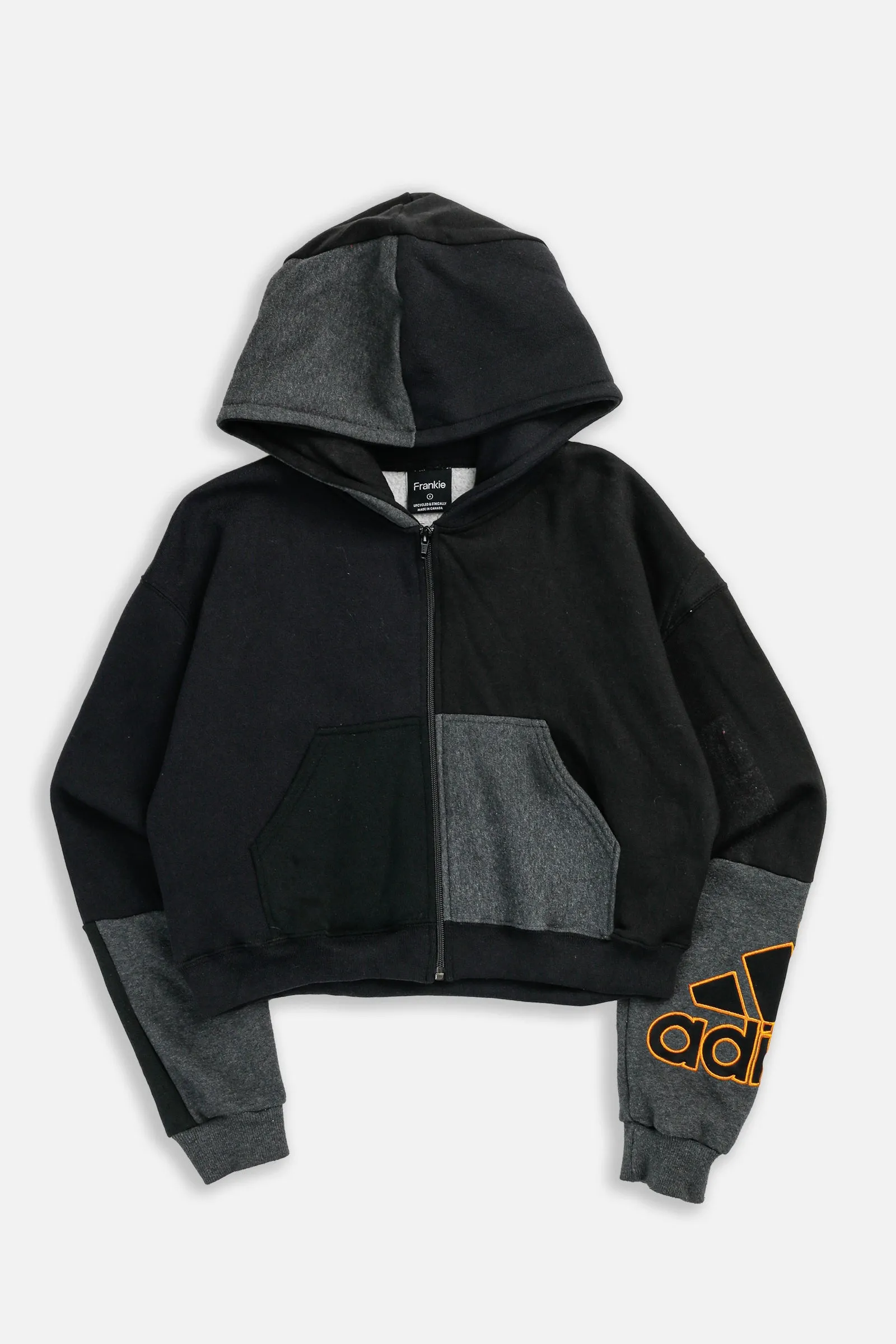 Rework Adidas Crop Zip Hoodie - S