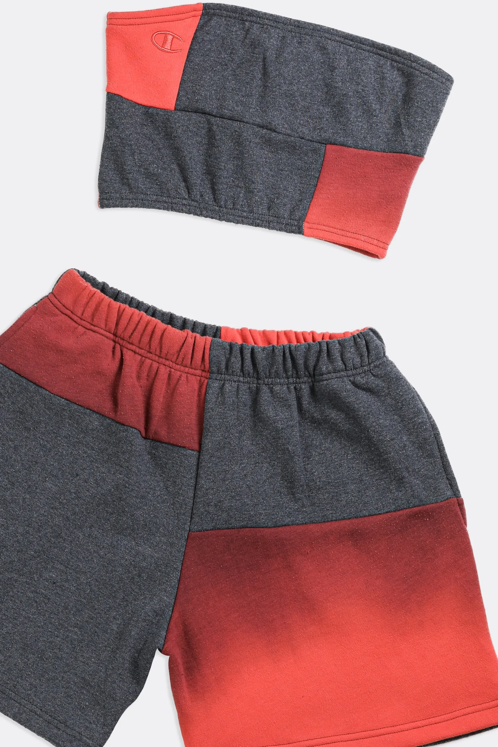 Rework Champion Patchwork Sweatshorts Set - S