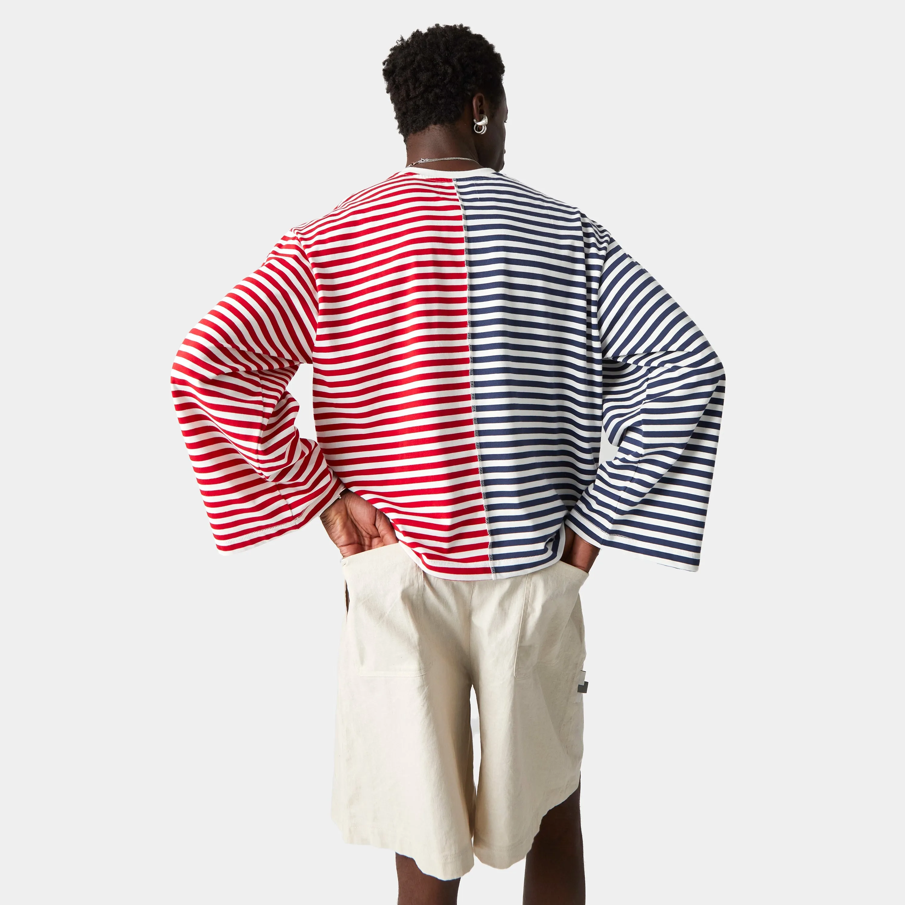 Rouguish Navy Striped LS