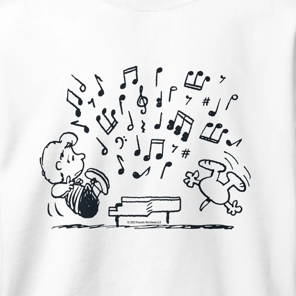 Schroeder And Snoopy Music Adult Sweatshirt