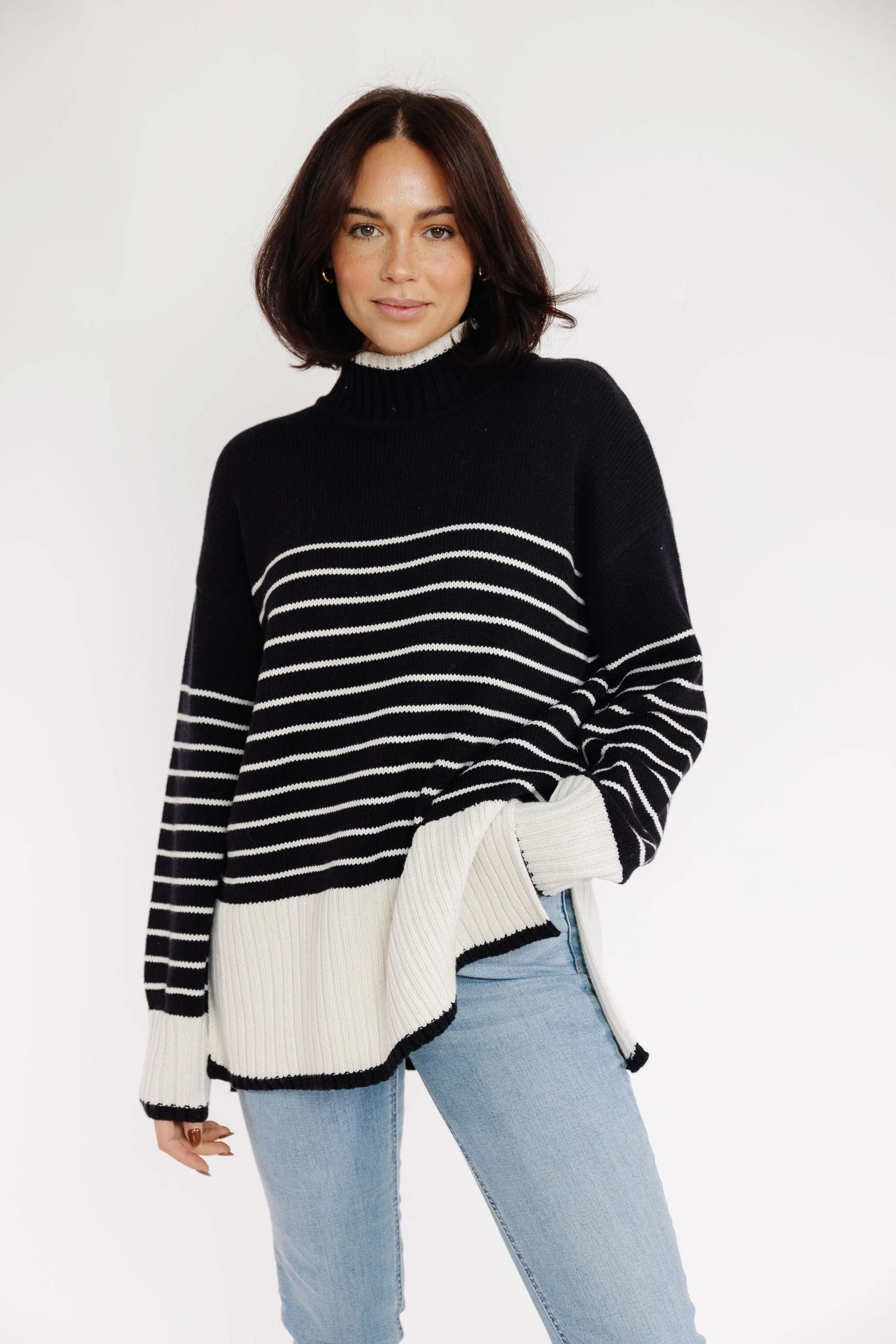 Sierra Sweater in Black and Cream