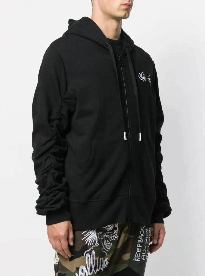 SKULL N EYEZ SHOULDER OVERSIZE SLEEVE HOODIE