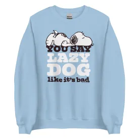 Snoopy Lazy Dog Adult Sweatshirt