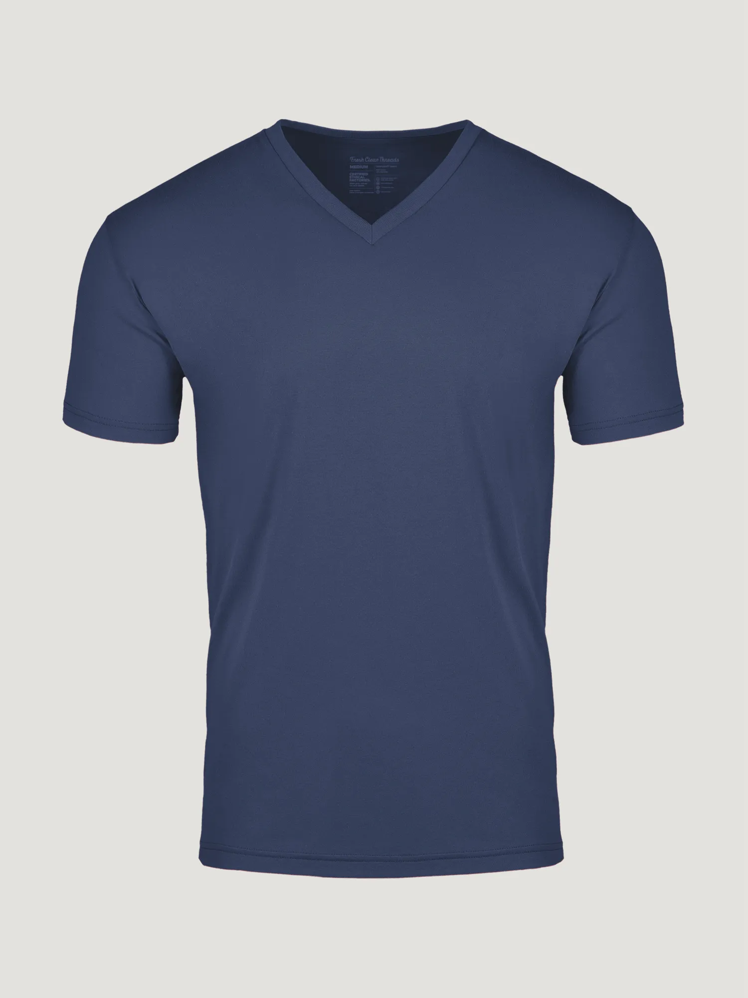 Steel Blue V-Neck