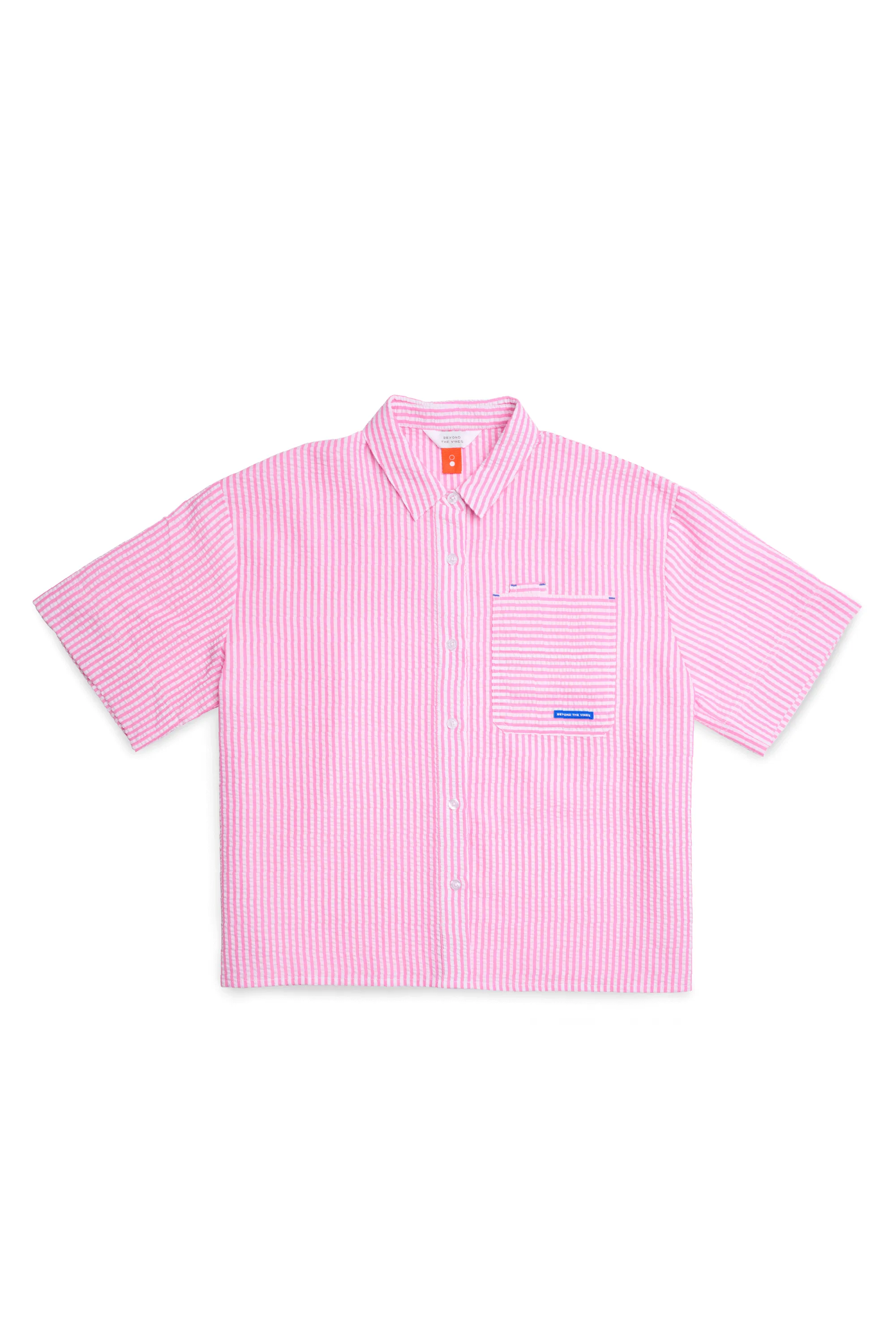 Striped Seersucker Short Sleeve Shirt