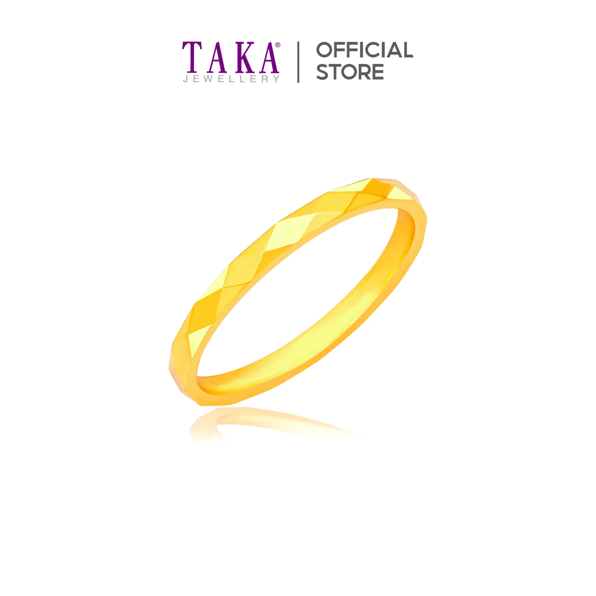 TAKA Jewellery 999 Pure Gold 5G Ring Diamond Cutting