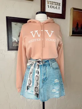 The Western Vogue Cropped Hoodie