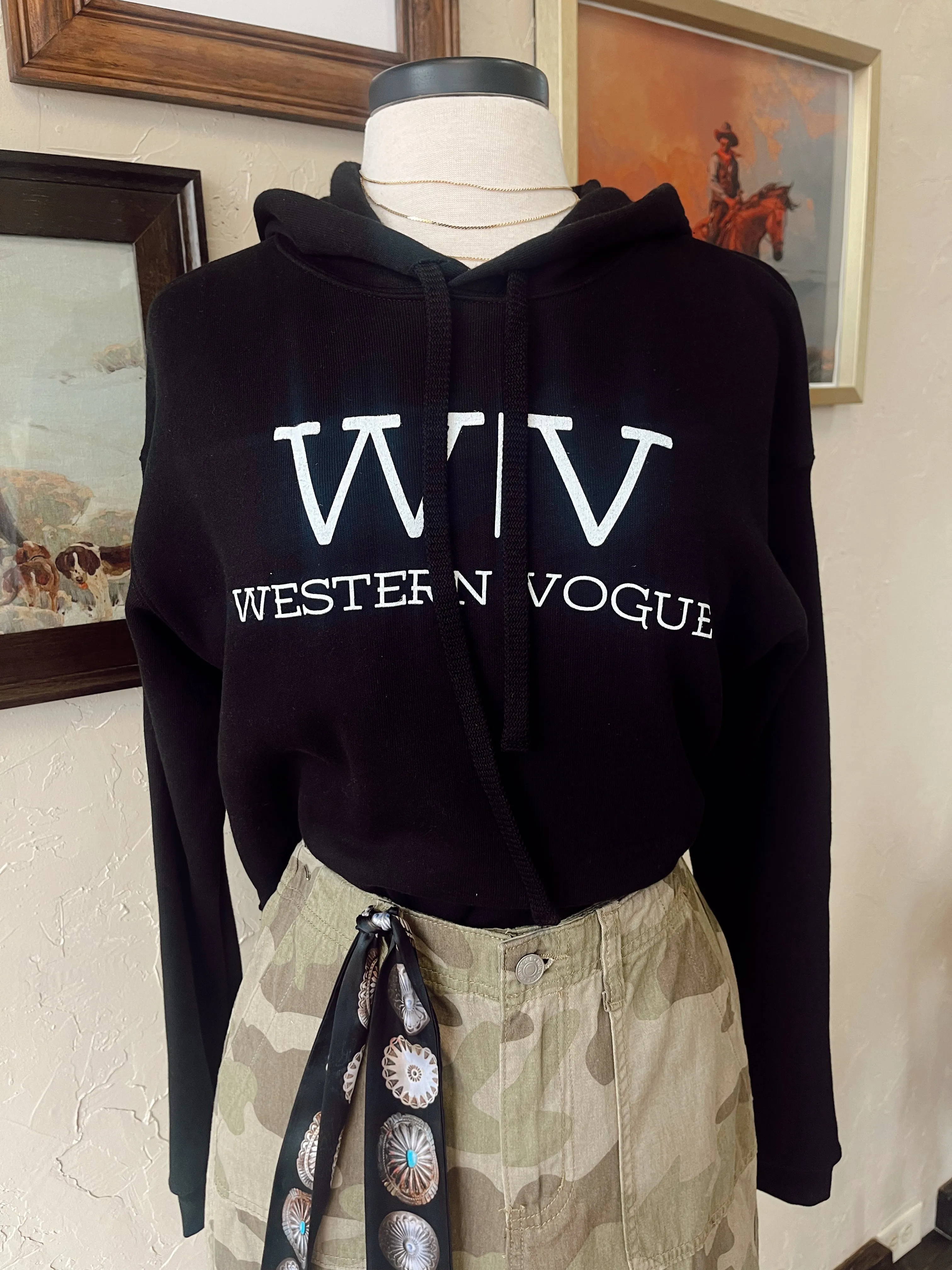 The Western Vogue Cropped Hoodie