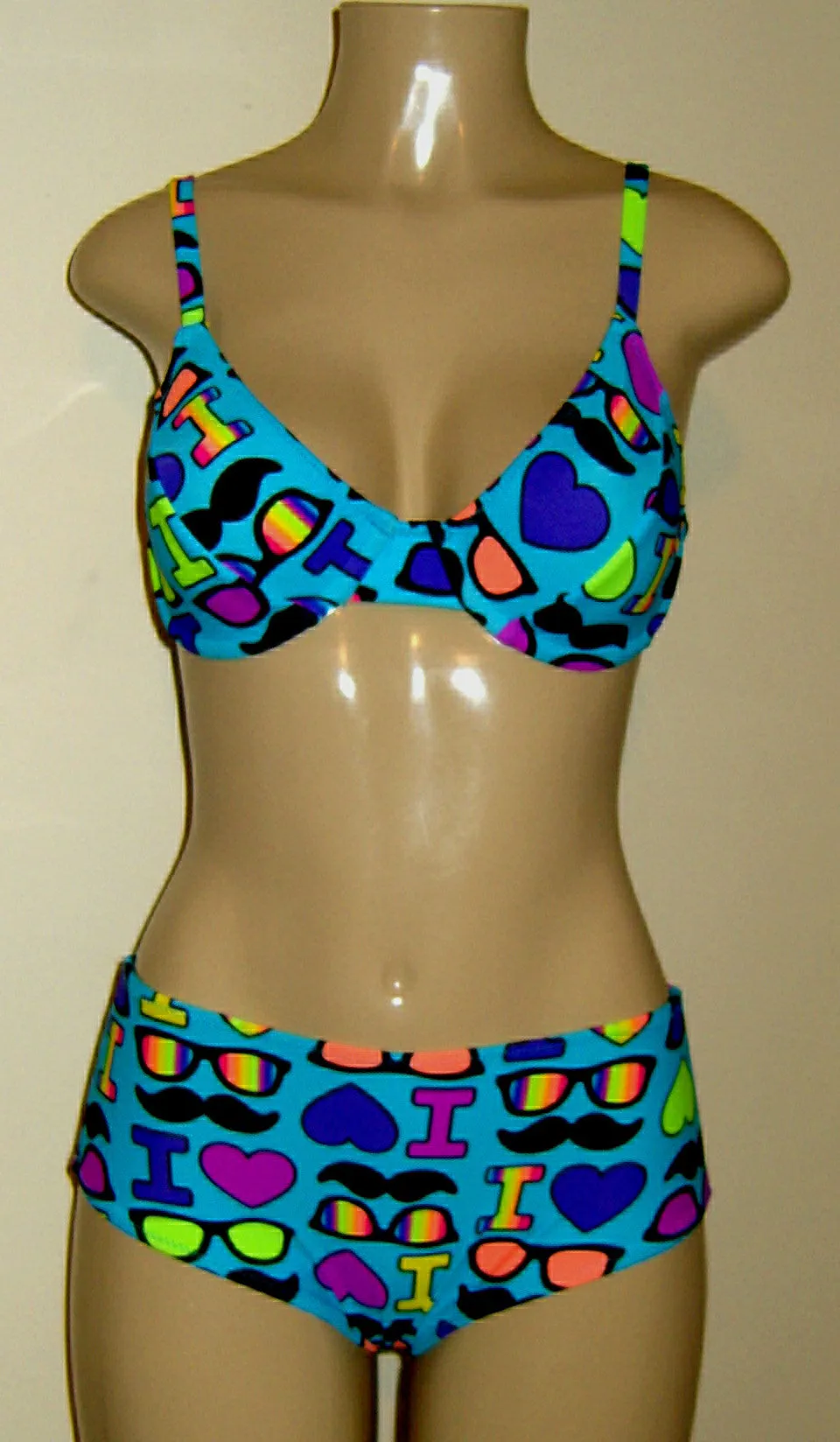 V-Neck Underwire Bikini Top and High Waisted Swimwear Bottom