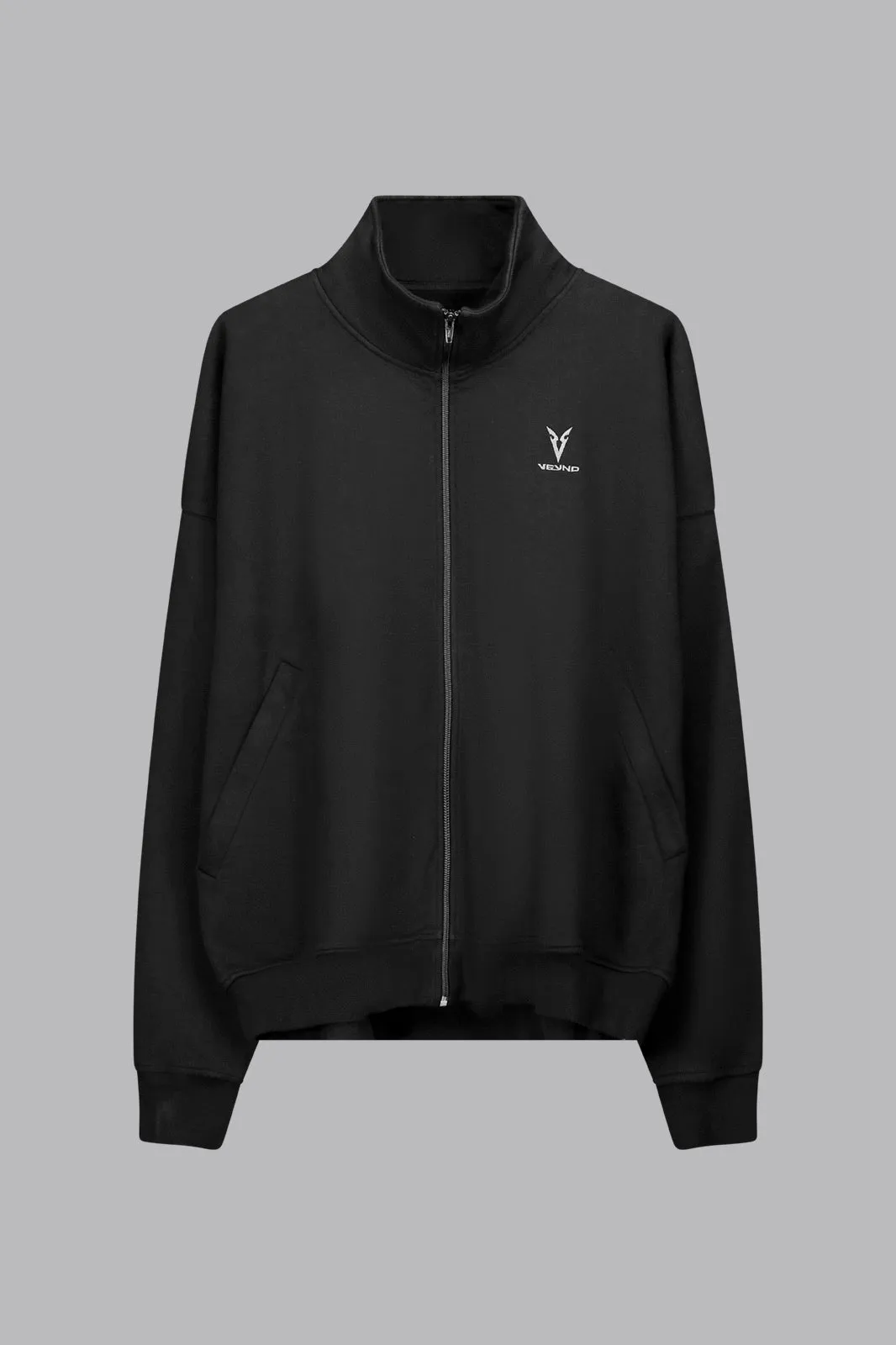 V_LYFE420 BOXY ZIP SWEATER - Black